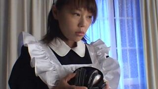 BDSM asian bows to master as she sucks dick
