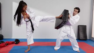 Karate Cutie Kira Noir Smashes Ricky in every which way