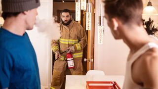 False alarmed fireman fucks the silly twink - Theo Brady & Tony D'Angelo