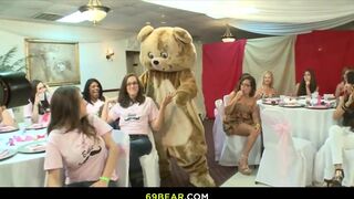 This bride & her friends gone crazy when the male stripper appears!