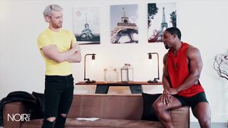 White boy gets bounded by black jock