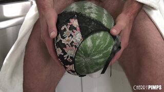 Lustful Blonde Hawaiian Gizelle Blanco Catches Her Hubby Fucking A Watermelon