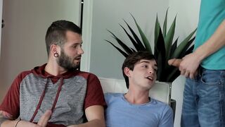3some of double assfucking by gay brothers, marvelous! - Grayson Lange, Johnny Hill, Chad Piper