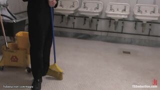 Big Titted tbabe anal fucks cleaning man