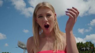Creme Freiche in P-O-V for Stranded Blonde Teen