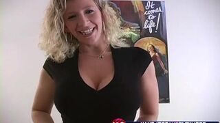 Sara big boobed cum tart jerks off prick