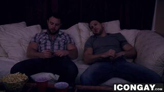 Roman Todd rides Nick Sterling huge dick after movie night