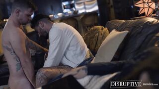 Wild stepcousin Chris Damned dominates unshaved stud Ryan Jordans booty