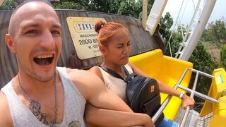 Big round ass Thai amateur GF fun day out with lustful sex once back home