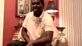 Ebony dude got his prick sucked dry by a white boy