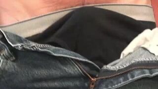 Skinny & handsome senior jerks off his shaft after work