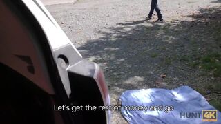 Quiet spot was perfect for guy to fuck young whore for money