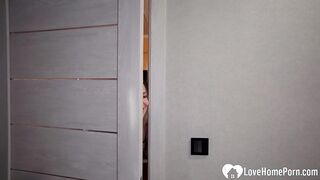 Lustful hot girl swaps herself with my toy