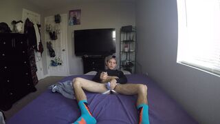 Baby Faced Kainan Strokes His Huge Dick