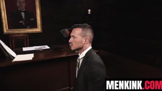 Lane Colten blackmails prof Derek Kage into hungry shaft worship