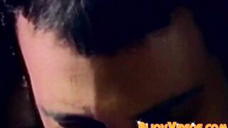 Lean mustached dude Anthony Lee receives oral & assfucking hammering