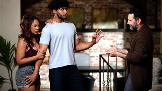 Ebony STEPMOM babysitter DP fuck by Boyfriend & neighbor