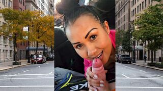 Slutty Thai MOMMY Joon Mali big white meat car blowjob in public