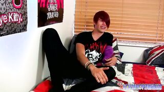 LollipopTwinks: Huge Dick Twink Rhys Casey Jacks Off Hard Pleasuring His Uncut Me