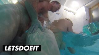 Rough Pool Sex with Big Breasted Stepmum - LETSDOEIT