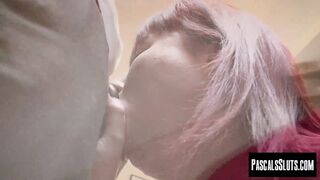 Heavy redhead bitch Donna Austin moans as her big ass is being pounded roughly by