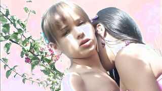Mesmerizing petite teen goes lesbo