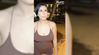 Sinning On South Beach With Beautiful Brunette Roxie Sinner