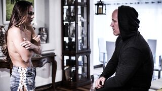 Big tits blonde MILF deepthroated & railed by manipulative stud