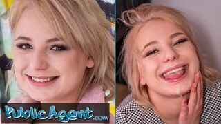 Short Hair Blonde Teen Picked Up for Public Fun
