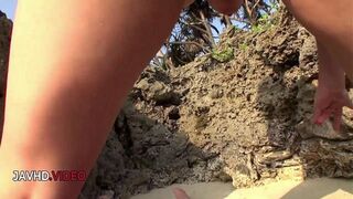 Asian Babe's Beach Blowjob Tease!