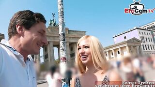 A German Blonde Female's Spontaneous Street Encounter